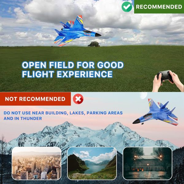 RC Plane 2.4Ghz Remote Control RTF Jet- 2 Channel Su-27 Anti-Fall Aircraft - Easy to Fly Glider with Gyro Stabilization Suitable for Beginners Kids & Adults - Image 8