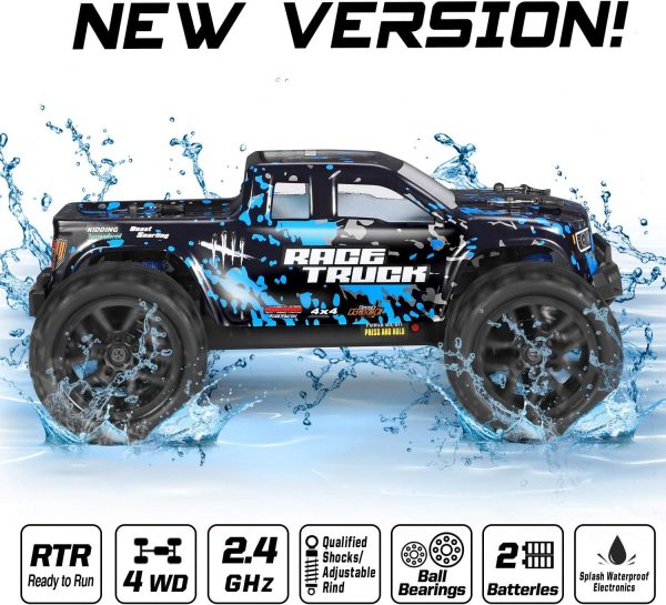 HAIBOXING RC Cars 1/18 Scale 4WD Off-Road Monster Trucks with 36+KM/H High Speed, 2.4 GHz Remote-Controlled Electric All Terrain Waterproof Vehicles with Rechargeable Battery for Kids and Adults RTR - Image 5