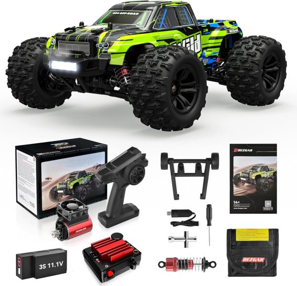 BEZGAR HP161S 1:16 4X4 RTR Brushless Fast RC Cars for Adults - High Speed Max 68kph Off-Road Brushless RC Truck, Electric Hobby Grade RC Monster Truck with 3S Battery Gifts for Boy Age 8-12 and Adults - Image 2