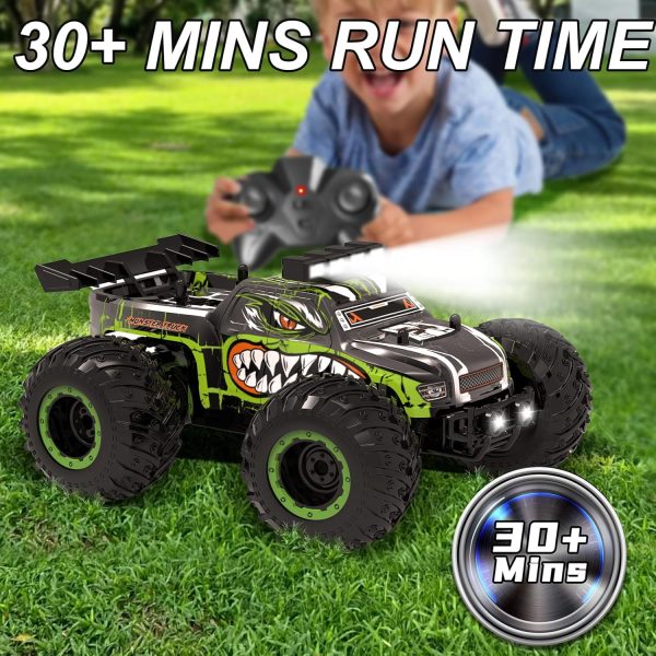 Remote Control Car,RC Cars Toy,High Speed 20 KM/H RC Truck Off-Road with 2 Headlights and 2 Rechargeable Battery,Dinosaur Toys Gift for Adult Boys 8-12 - Image 6