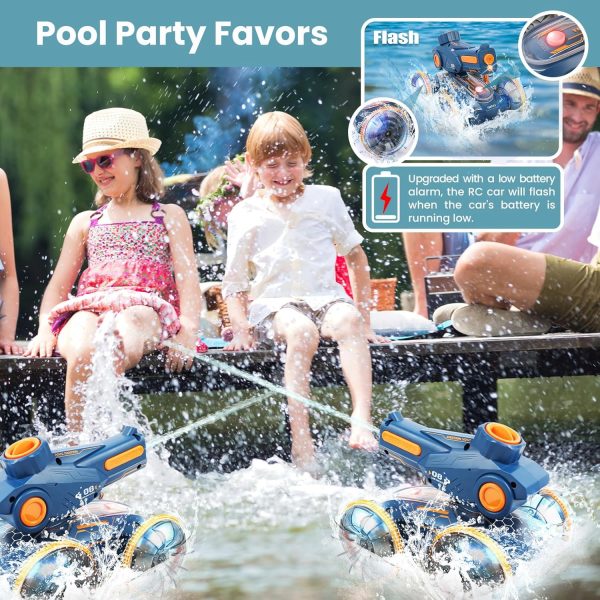 Amphibious Remote Control Car, Water and Land Stunt Car Toy with RC, Gesture Sensing, Lights, 4WD, 360° Rotation - for Kids 6+, Beach and Pool Fun for Boys and Girls - Image 7