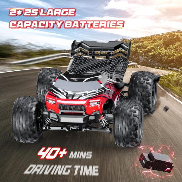 1/16 Brushless Remote Control Car, Electric 4WD RC Truck Max 43 MPH Fast RC Cars, All Terrains High Speed RC Monster Truck with Two 2S Lipo Batteries for Adults & Boys - Image 3