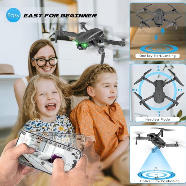 Drone With Camera 1080P for Kids And Adults, RC Quadcopter Drone With Altitude Hold, Mini Drone With One Key Start, Waypoint Fly, Headless Mode, 3D Flip, 3 Speeds, Remote Control Drone for Beginners - Image 5