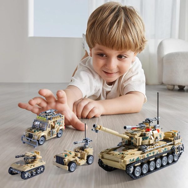 Military Tank Building Blocks Toys Set (1176 Pieces), Create A Large Army Tank or 8 Sets of Military Models, Great for Boys Kids Age 6+ Year Old - Image 8