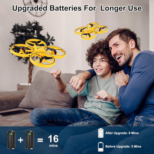 2024 Upgraded Hand Controlled Drone for Kids Small Rc Quadcopter Drone Aircraft With Smart Watch Controlled, Cool LED Remote Control Drone 360° Flips, 3 Modes, 2 Larger Capacity Batteries - Image 8