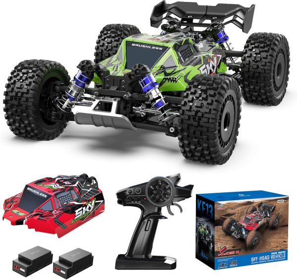 1:16 Brushless Remote Control Cars, 62mph Off-Road All Terrain Electric RC Truck, 4WD RC Truck with 2.4 GHz Remote Control and 2 3S Lipo Batteries for Kids Adults Boys Gifts - Image 2