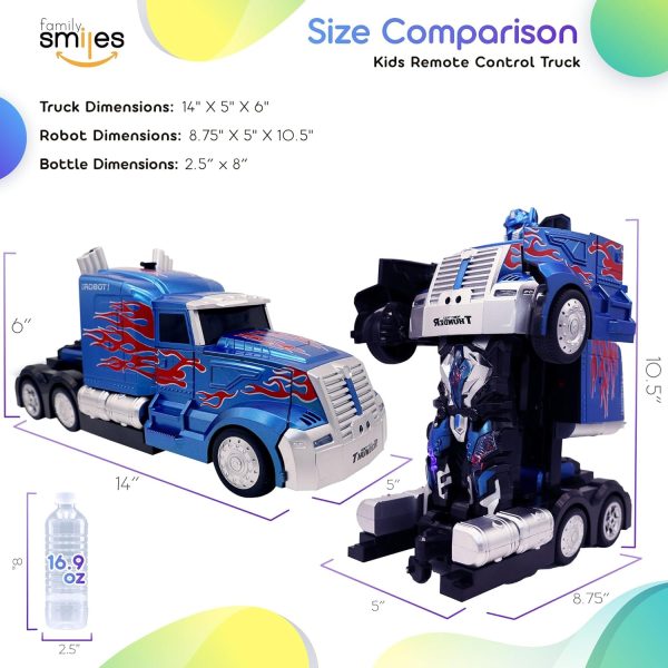 Kids Transforming Robot RC Truck Toys for Boys Ages 8-13 Years Remote Control Car Gift - Image 8