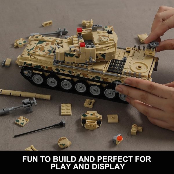 Military Tank Building Blocks Toys Set (1176 Pieces), Create A Large Army Tank or 8 Sets of Military Models, Great for Boys Kids Age 6+ Year Old - Image 6