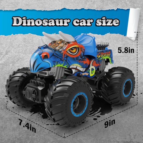 Remote Control Monster Trucks for Boys Age 4-7 8-12 Year Old - RC Dinosaur Car Toys for Kids, Ideas Christmas and Birthday Gifts, 2.4 GHz Multi-Terrain Off-Road Cars with Music Lights Spray - Image 7