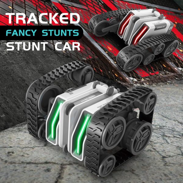 Remote Control Car, RC Cars with Tracked Double-Sided RC Crawler Driving 360° Rotating Lights RC Stunt Car Toy Gifts Presents for Xmas Birthday Chirstams Party Boys/Girls Ages 6+ - Image 9