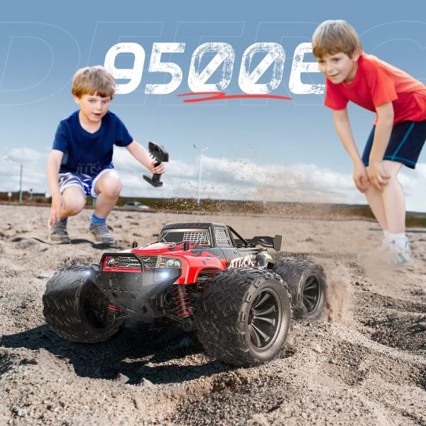 DEERC 9500E 1:16 Scale All Terrain RC Car, 4x4 High Speed 40 KPH RC Truck, 2.4Ghz Remote Control Truck with 2 Batteries, Off-Road Monster Truck for Adults Kids - Image 7