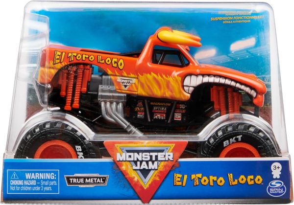 Monster Jam Official Monster Truck - El Toro Loco 1:24 Scale Die-Cast Vehicle - Chrome Rims and Tires For All Playsets - Collectible For Fans & Parties - Image 2