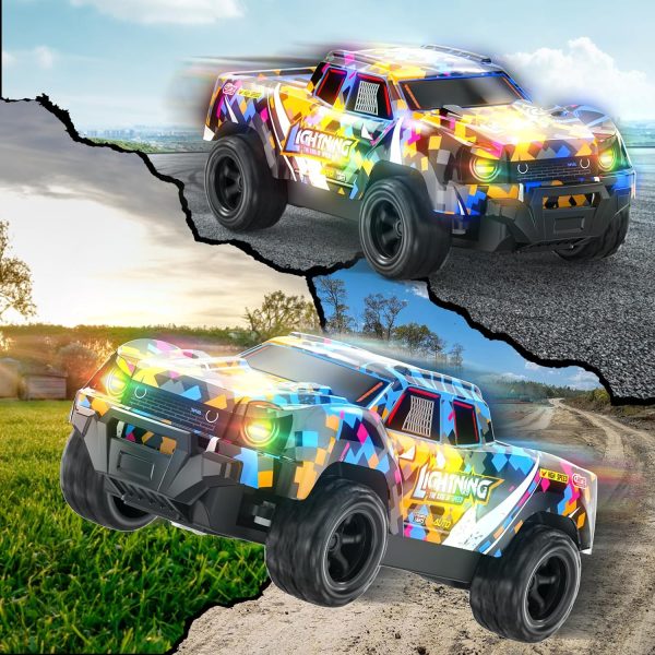 Remote Control Car for Boys 4-7, RC Pickup 1/24 Scale Light-up Mini RC Car for Kids Boys Toys Age 4-6, 6-8, 3-5, 5-7, Birthday Gifts for 3 4 5 6 7 8 Years Old Boys - Image 6