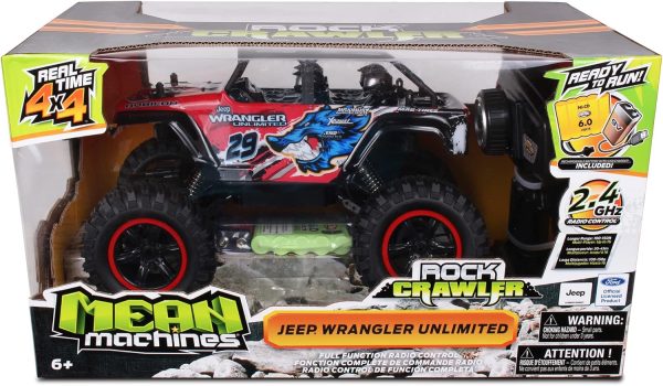 Mean Machine 4x4 Offroad Rock Crawler 2.4GHz 1/14 Scale R/C (RTR) Jeep Wrangler Unlimited, Multicolored - Image 3