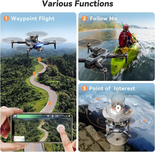 GPS Drones with 4K Camera for Adults Under 249g, P17 Drone with Brushless Motor 5G Transmission, 3 Batteries, Follow Me, Smart Return Home, Foldable FPV Drone for Long Distance - Image 8