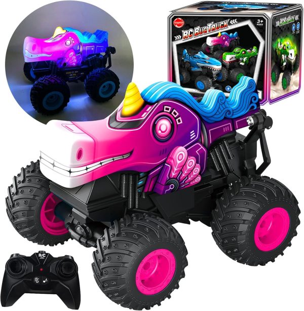 Remote Control Car, 2.4Ghz Unicorn Rc Monster Truck for Boys Girls, Rchargeable Rc Truck with Lights & Music, 360° Rotating Stunts RC Car Toy for Kids 3-5 6 7 8-12 - Image 2