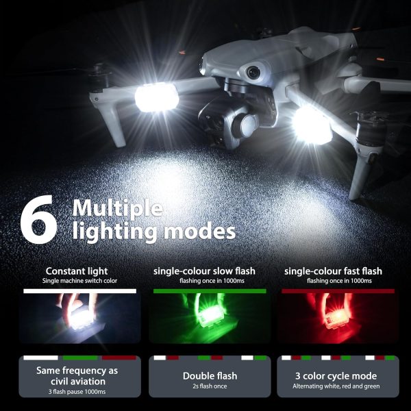 STARTRC Drone Strobe Light, Anti Collision Light, Rechargable Flash Led Lamp Light for FAA Drone Night Flying, Fits for DJI Neo,Mini 4 Pro, Avata 2,Mini 4k,Air 3S and All RC Drones Accessory(2pc) - Image 6