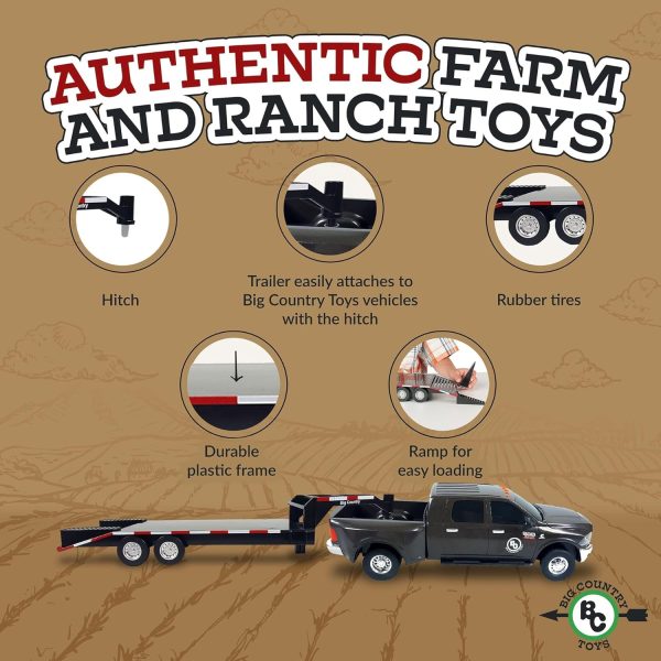 Big Country Toys Flatbed Trailer with Gooseneck Trailer Hitch, Fun Add-On for Farm Toys & Toy Trucks… - Image 7