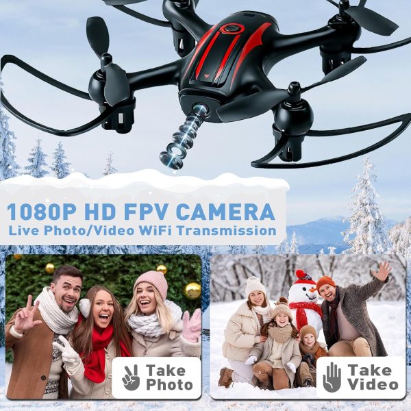 Drones for Kids 8-12, Drone with Camera 1080P for Kids Adults, FPV Drone with 2 Batteries, Mini Drone Gesture Photo, Wifi RC Quadcopter, 3 Speed Mode, 3D Flips, Altitude Hold, Kids Drones for Boys - Image 3