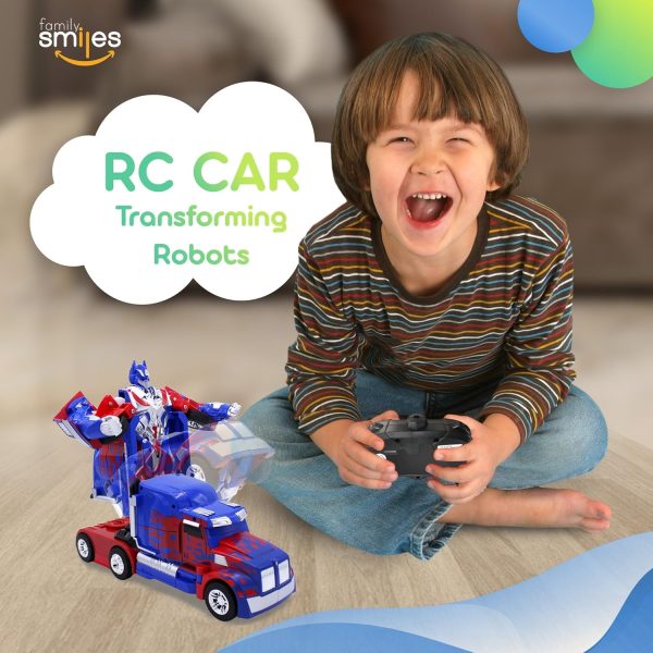 Kids Transforming Robot RC Truck Toys for Boys 8-13 Remote Control Car Gift Blue - Image 8