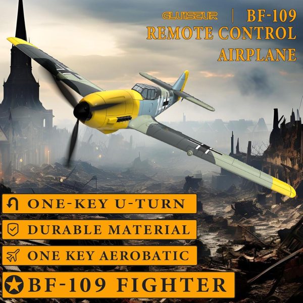 RC Plane 4 Channel Remote Control Airplane - Ready to Fly BF-109 RC Airplane for Beginners Adult with Xpilot Stabilization System & One Key Aerobatic - Image 3