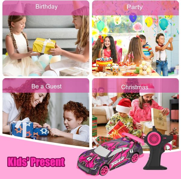 Kids RC Drifting Car,1:24 Scale 2.4Ghz High Speed Remote Control Racing Car,2024 Toys Gifts for 6 7 8 9 10 11 12 Year Old Boys Girls,Children Cool Christmas Birthday Gifts Presents with Lights - Image 8