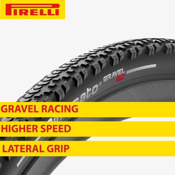 Pirelli Cinturato Gravel RC 40-622 (700 x 40c) Gravel Bike Tire - Gravel Racing Specific Design for Pro-Level Performance - Higher Speeds - Enhanced Lateral Grip - Image 4