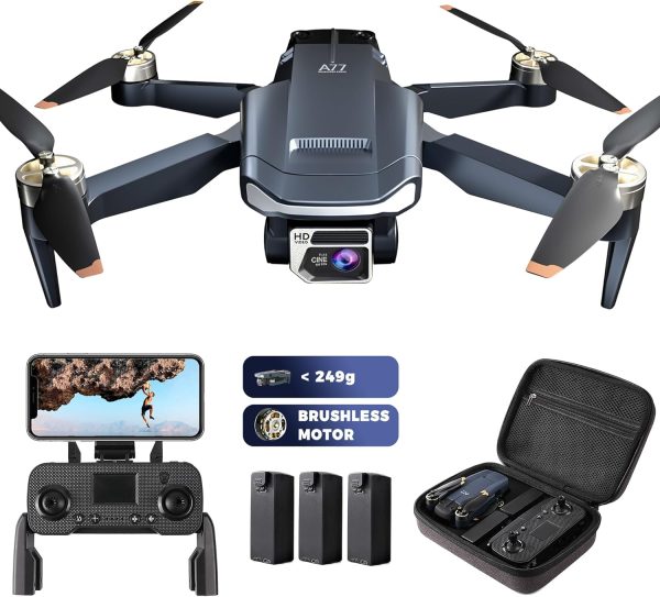 Super Enduring Brushless Motor Drone with 84 Mins Super Long Flight Time, Drone with 4K HD Camera for Beginners, CHUBORY A77 WiFi FPV Quadcopter, Follow Me, Auto Hover, Carrying Case, 3 Batteries - Image 2