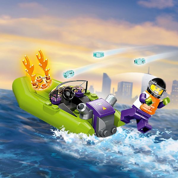 LEGO City Fire Rescue Boat 60373, Toy Floats on Water, with Jetpack, Dinghy and 3 Minifigures, Everyday Hero Toys for Kids, Boys and Girls Ages 5+ - Image 6