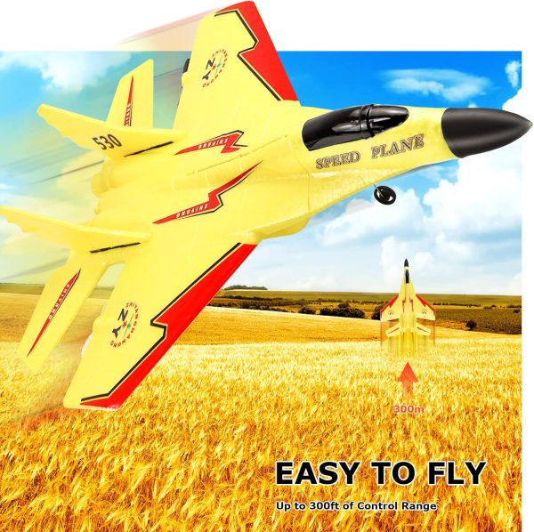 HAPTIME 2 CH Rc Plane, Remote Control Airplane for Kids Adult Beginner - 2.4 Ghz Rc Airplane Jet Plane with Night Light, Easy to Fly - Plane Toy for Boys Age 8-12 - Image 4