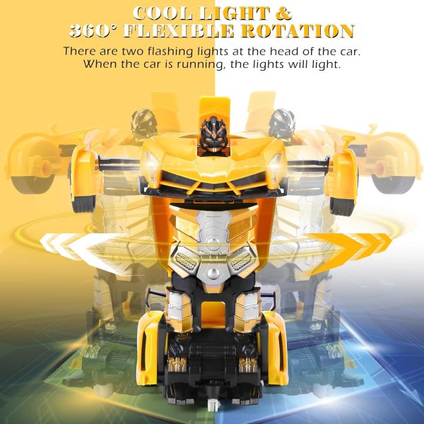 Dolanus Remote Control Car - Transform Robot RC Cars Contains All Batteries: One-Button Deformation and 360 Degree Rotating Drifting, Present Christmas Birthday Gift for Boys/Girls - Image 5