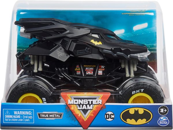 Monster Jam Official Batman Monster Truck - Retro Batmobile Collector 1:24 Scale Die-Cast Vehicle - Chrome Rims and BKT Tread Tires for Use in All Playsets - Collectible for Fans & Birthday Parties - Image 2