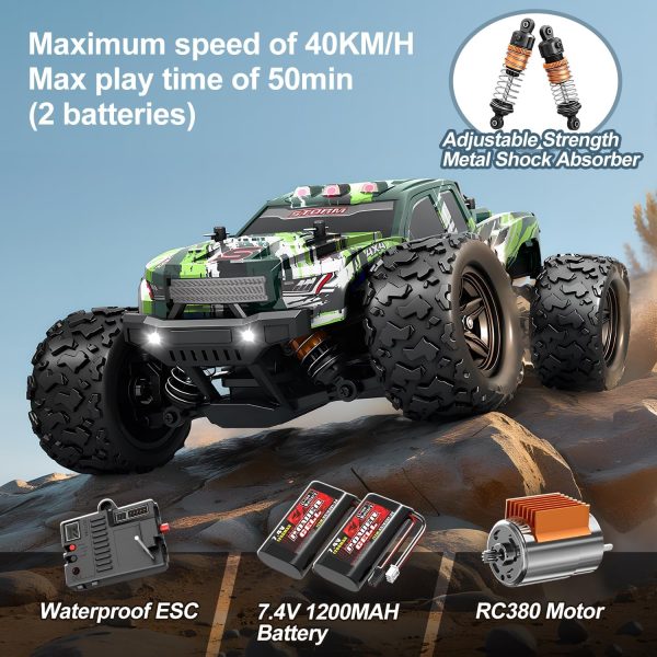 Rc Cars 1:18 All Terrain RC Car for Adults & Boys (18305), 4WD Off-Road RC Truck High Speed Fast 40+ KPH, 4X4 Waterproof Remote Control Car with 2 Rechargeable Batteries - Image 3