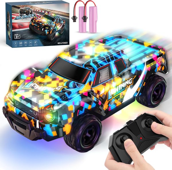 Remote Control Car for Boys 4-7, RC Pickup 1/24 Scale Light-up Mini RC Car for Kids Boys Toys Age 4-6, 6-8, 3-5, 5-7, Birthday Gifts for 3 4 5 6 7 8 Years Old Boys - Image 2