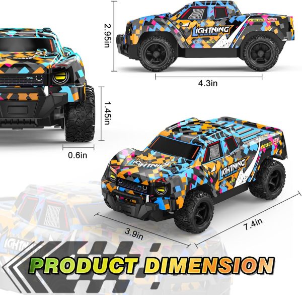 Remote Control Car for Boys 4-7, RC Pickup 1/24 Scale Light-up Mini RC Car for Kids Boys Toys Age 4-6, 6-8, 3-5, 5-7, Birthday Gifts for 3 4 5 6 7 8 Years Old Boys - Image 3