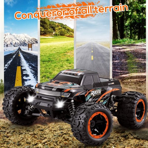 GoolRC 16889A RC Car, 1:16 Scale Remote Control Car, 4WD 45KM/H High Speed RC Truck with Brushless Motor, 2.4GHz All Terrain Off Road RC Crawler, Electric Vehicle Toy for Kids and Adults (Blue) - Image 4