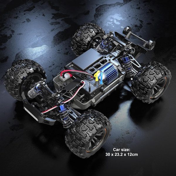 HYPER GO H16DR 1:16 Scale Ready to Run Fast Remote Control Car, High Speed Jump RC Monster Truck, Off Road RC Cars, 4WD All Terrain RTR RC Truck with 2 LiPo Batteries for Boys and Adults - Image 6