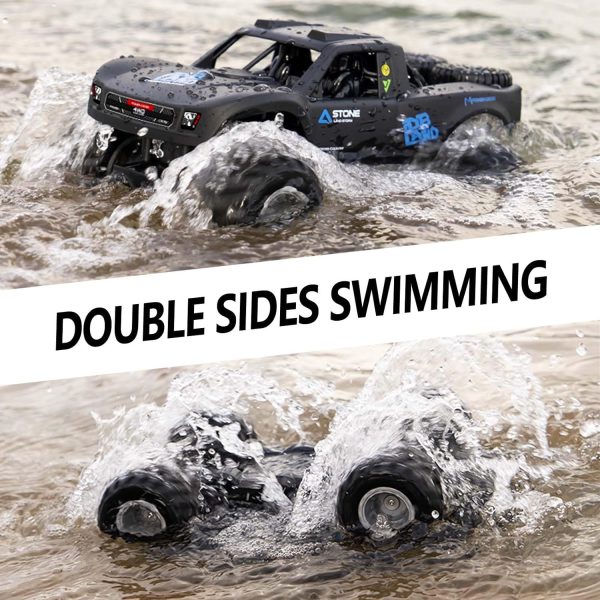 1:16 Amphibious Remote Control Car, 4WD Monster Truck Toys All Terrain, Rc Cars for Adults, Rc Trucks 4x4 Off Road Waterproof，6 7 8 9 10 11 12+ Year Old Boy/Girl Gifts, Christmas Toys (Blue - Image 4