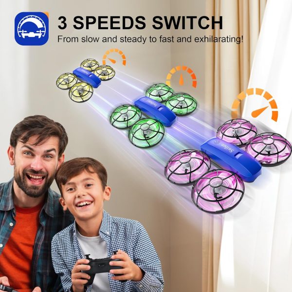 Drones for Kids with Camera,Rc Drone Indoor Small Helicopter,Birthday Gifts for Boys and Girls Beginners Friendly,Mini Quadcopter Toy With 2 Batteries,Propeller Full Protect,Altitude Hold,4 Colourful Light - Image 5