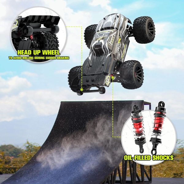 RIAARIO 1:14 Brushless RC Cars for Adults - Max 45MPH RC Trucks -All Terrain Monster Truck - Off-Road RC Trucks - High Speed RC Car 4WD Remote Control Car with 2S Lipo Batteries for Adult - Image 3