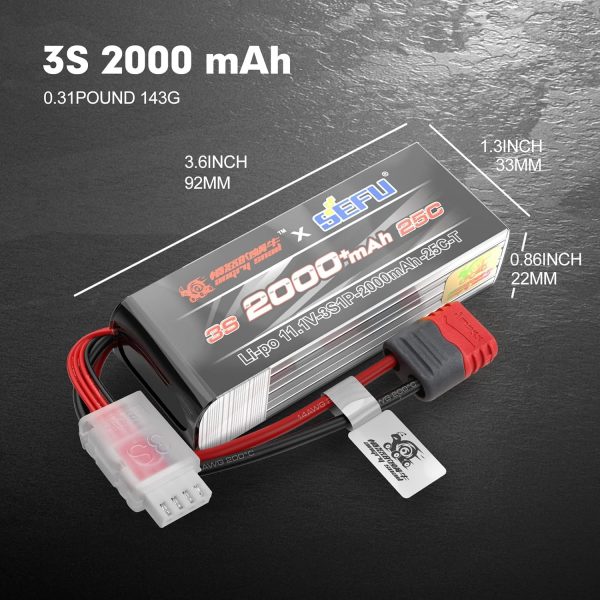 HYPER GO Angry Snail 3S2000 RC Car Upgrade Accessories 3S 11.1V 2000 mAh 25C LiPo Battery, Spare Parts RC Battery All 1/14, 1/16 Scale - Image 4