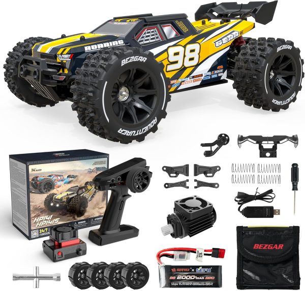 BEZGAR HP141S Fast RC Cars 50MPH - 1:14 Scale Remote Control Cars for Adults, RC Trucks 4x4 Offroad Waterproof, RC Monster Trucks, Hobby Off Road RC Electric Car, Brushless RC Cars for Adults - Image 2