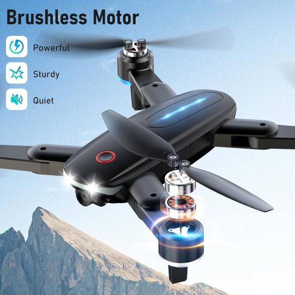 Drone with Camera, Mini Drone for Kids with 1080P HD FPV Camera, Brushless Motor, One Key Take Off/Land, Optical Flow Positioning, 360°Flip, Waypoint Fly, Gestures Selfie, 3 Speeds, 2 Batteries, Toys for Beginners - Image 3