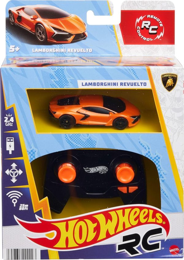 Hot Wheels RC Toy Car, Remote-Control Lamborghini Revuelto in 1:64 Scale, Recharge with USB Cable, Races & Stunts On- and Off-Track with Turbo Boost - Image 7