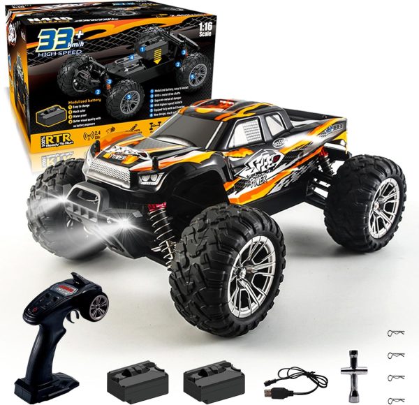 RC Cars, 1:16 Scale Remote Control Car High Speed 4WD Electric Vehicle with 2 Rechargeable Modular Battery, 4X4 Waterproof Off-Road Truck for Adults Boys Girls Kids - Image 2