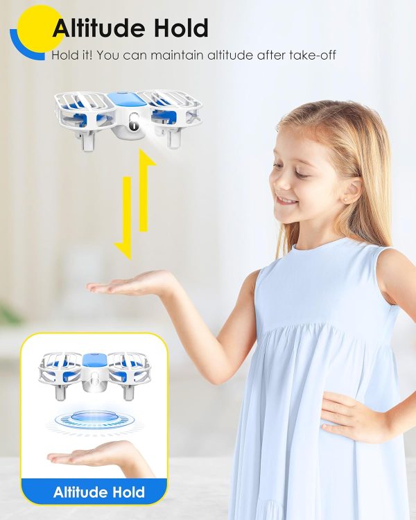 Drone for Kids, Drone with Altitude-Hold, 3D Flip, Circle Fly, Self-Rotation, Headless Mode, 3 Speed Modes, Palm Take-Off, One-Click Landing, Drone for Kids 14+, Beginners, Indoor - Image 4