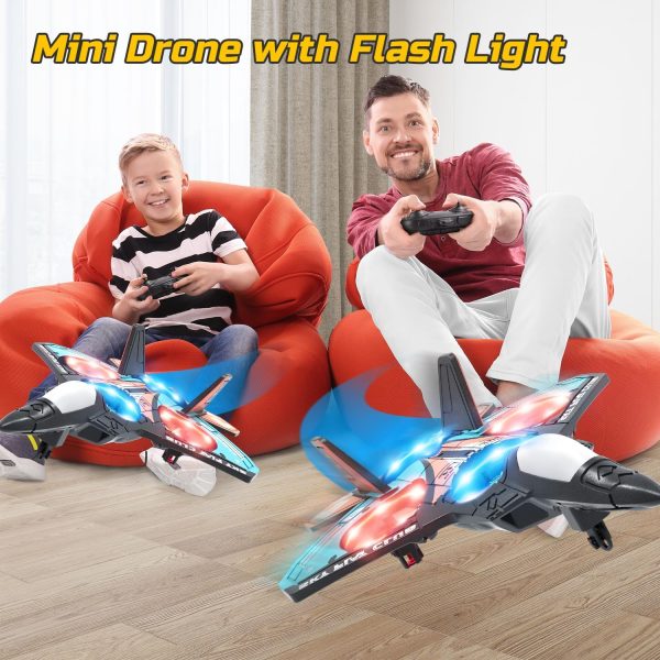 Form Drone RC Airplane for Kids and Beginners, Remote Control Plane Fighter Jet Helicopter with Light, Auto Hovering, 360° Flip and 2 Batteries (18Mins) - Image 7