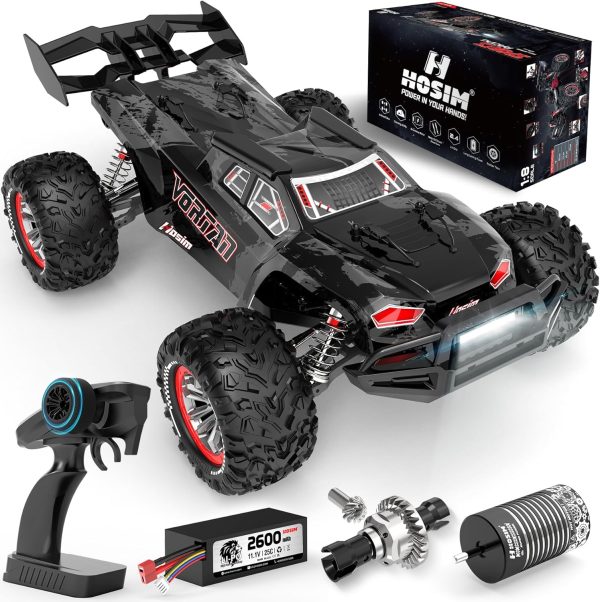 Hosim Mini 1:8 Rc Truck for Adults, Vortan Brushless Rc Truck Gas Powered Rc Cars for Adults Fast Rc Car 50MPH, All Terrain Remote Control Car for Adults Hobby Rc Car Monster Truck 4WD with 3S Battery - Image 2