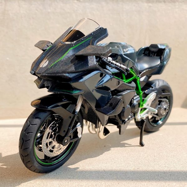 BDTCTK Compatible for 1:12 Kawasaki Ninja H2R Motorcycle Model, Model Motorcycle, Suspension and Free Roller, Toy Car, Motorcycle Collection, Gift Black - Image 7