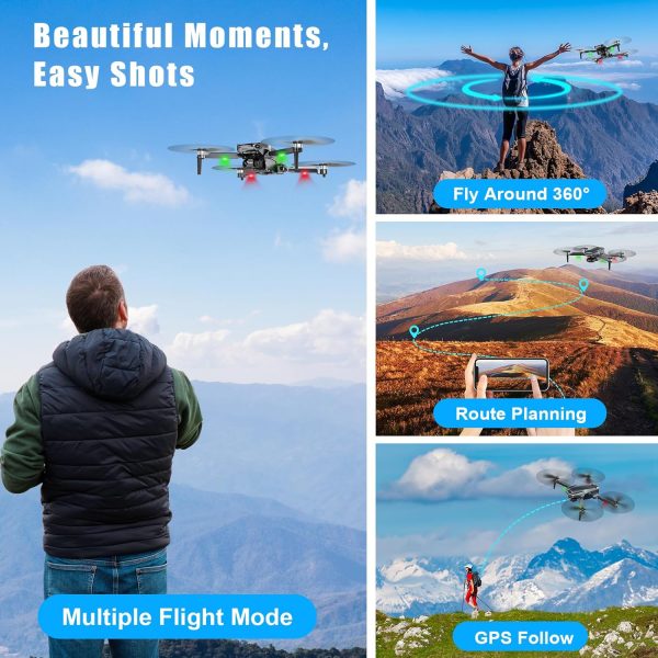 Drone with 4K Camera RC Quadcopter for Adults, 1640ft Long Range Video Transmission, 3-Axis Gimbal, 46Mins Flight Time GPS Auto Return and Follow Me, Circle Fly, Waypoint Fly, Altitude Hold - Image 6